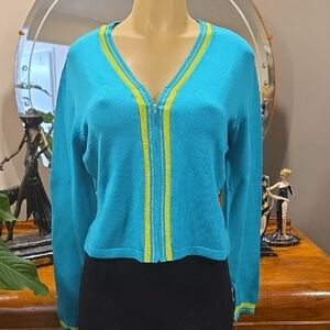 Blue and Yellow Women's Sweater